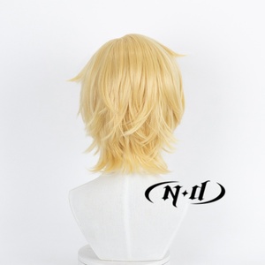 Perruque synthétique sans lacet ND Ash Lynx résistante à la chaleur, sans colle, cosplay, brun clair, densité 130%, <span class=keywords><strong>Banana</strong></span> <span class=keywords><strong>Fish</strong></span> <span class=keywords><strong>Anime</strong></span> - Product Image 5