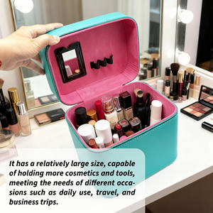 Sac de toilette et organiseur pour homme en PU résistant à l'eau avec fermeture éclair et motif lettres - Product Image 3