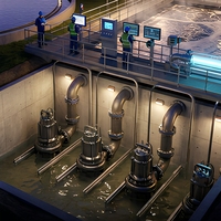 Pompe submersible anti-colmatage WQ QW en fonte et acier inoxydable SS316 0,75-200 kW pour eaux usées municipales et industrielles