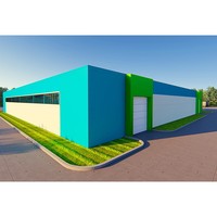 Bâtiment d'entrepôt à structure légère en acier à prix de gros avec services de soudage, découpe et pliage