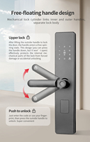 Cerradura Inteligente para Hogar con Panel Grande, Desbloqueo por APP, Cinco Métodos de Desbloqueo, Pantalla Digital OLED, Wi-Fi, Contraseña Electrónica, Llave, Aleación de Aluminio, Huella Dactilar para Dormitorio