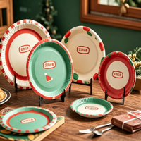 Assiettes en papier biodégradables colorées jetables de 5/6/7/8/9/10 pouces pour les plats, les gâteaux et les desserts lors de fêtes