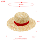 Costume de sport personnalisable à succès, dérivés d'animation de fête, cosplay, One Piece <span class=keywords><strong>Luffy</strong></span> <span class=keywords><strong>chapeau</strong></span> de <span class=keywords><strong>paille</strong></span> unisexe adulte - Product Image 5