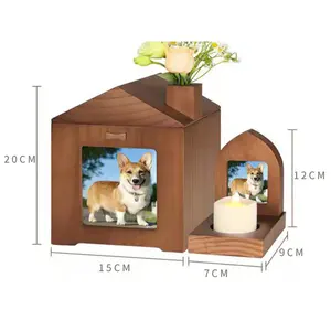 2024 Pet Urns For Dogs Ashes Memorial Coffin Dog Cat Urn Box Frame Funeral Wooden Urn Box