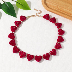 Collar con Colgante de Corazón Grande de Resina Estilo Boho para Mujer, Moda Exagerada, Regalo de San Valentín, Gargantilla Vintage para Suéter, Joyería <span class=keywords><strong>2026</strong></span> - Product Image 2