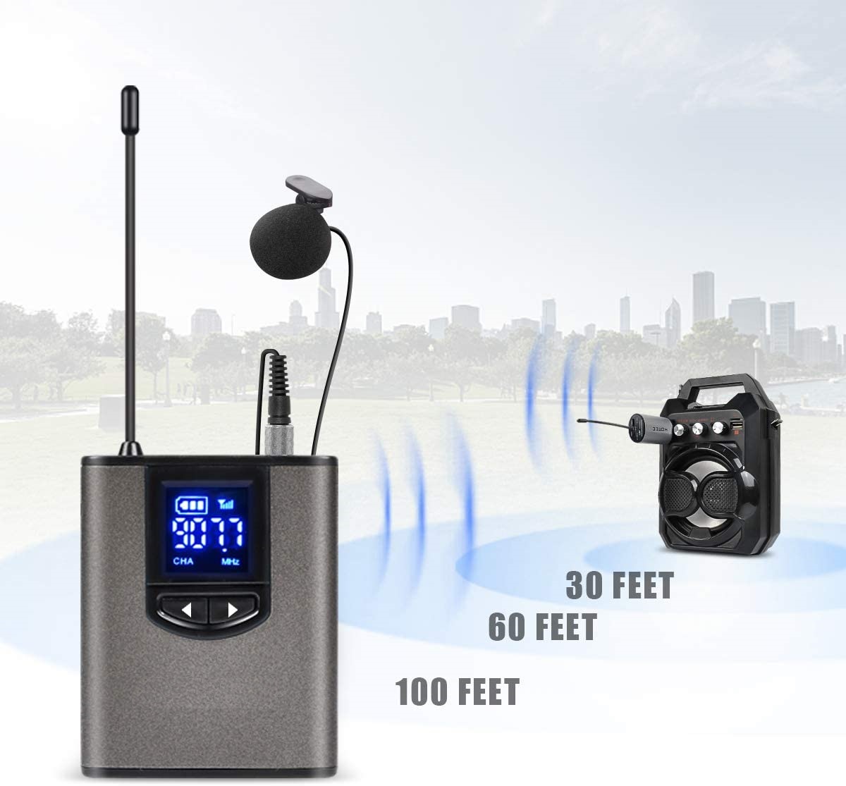TONOR UHF Wireless Microphones System With Metal Cordless Handheld