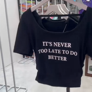 Camiseta Corta de Algodón para Mujer, Modelo Fujian B+++, Venta al Por Mayor, Bajo MOQ, Personalizable para Adultos - Product Image 1