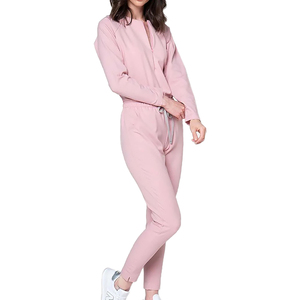 Yuhong <span class=keywords><strong>enfermera</strong></span> Scrub Bottom bebé rosa mameluco Jogger trajes Scrubs uniforme para hospital <span class=keywords><strong>recepcionista</strong></span> mujeres mono de una pieza - Product Image 5