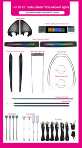 Kit d'éclairage intérieur de voiture SJC est une mise à niveau pour les modèles <span class=keywords><strong>Tesla</strong></span> <span class=keywords><strong>Model</strong></span> <span class=keywords><strong>3</strong></span> et <span class=keywords><strong>Model</strong></span> Y 2020-2023 avec éclairage ambiant dynamique en symphonie - Product Image 6