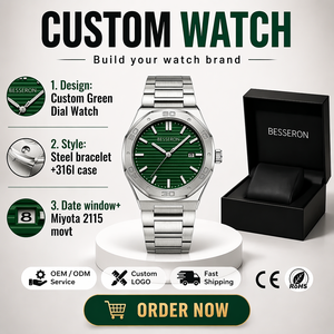Reloj de Cuarzo para Hombre con Logotipo Personalizado, Nuevas Tendencias, Caja de Acero Inoxidable 316L, Correa H-link, Reloj Deportivo de Lujo para Hombre - Product Image 4