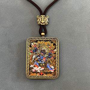 Douze zodiaque huit patron divinité scénique zone pendentif non peint à la main Thangka religieux alliage bijoux bouddha Souvenir enfants - Product Image 3