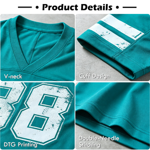 เสื้อฟุตบอลคอวีแบบกำหนดเองสำหรับผู้ชาย สไตล์วินเทจ พิมพ์ลายหมายเลข ผ้าคอตตอนหนา เสื้อยืดกีฬา รับผลิตแบบ OEM ODM พร้อมโลโก้ตามสั่ง - Product Image 3