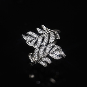 Anello di Diamanti F1703 in Argento, Stile Romantico da Matrimonio per Donne, Taglio Brillante Rotondo, Diamante Naturale Colore G, Gioiello con Diamante Bianco - Product Image 3