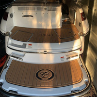 Tapis de pont en mousse EVA imitation teck pour plateforme de bain et cockpit de bateau Cobalt 242 2010, style SeaDek MarineMat Gatorstep, auto-adhésif