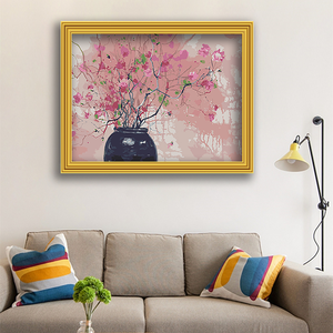 <span class=keywords><strong>Pintura</strong></span> de flores rosas de primavera <span class=keywords><strong>por</strong></span> números, jarrón moderno sin marco, <span class=keywords><strong>pintura</strong></span> al óleo de flores para decoración para sala de estar - Product Image 3
