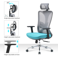 Vente en gros Chaise d'ordinateur élévatrice moderne Maille à dossier haut Design pivotant Chaise de bureau ergonomique Oficina pour le personnel