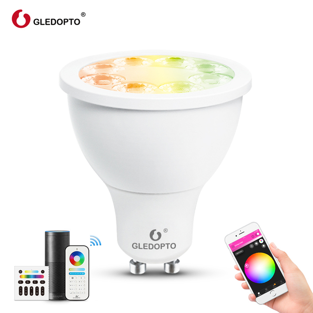 Tuya ZigBee Smart GU10 RGB +CW+WW Dimmable Tunable White 2200-6500K Spotlight ZigBee Hub Required