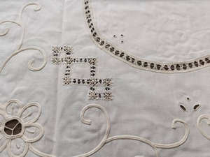 <span class=keywords><strong>Nappe</strong></span> Vintage élégante en coton brodé, dentelle romantique, couverture de table ronde, 50x50 pouces, fête de mariage, maison, hôtel - Product Image 5