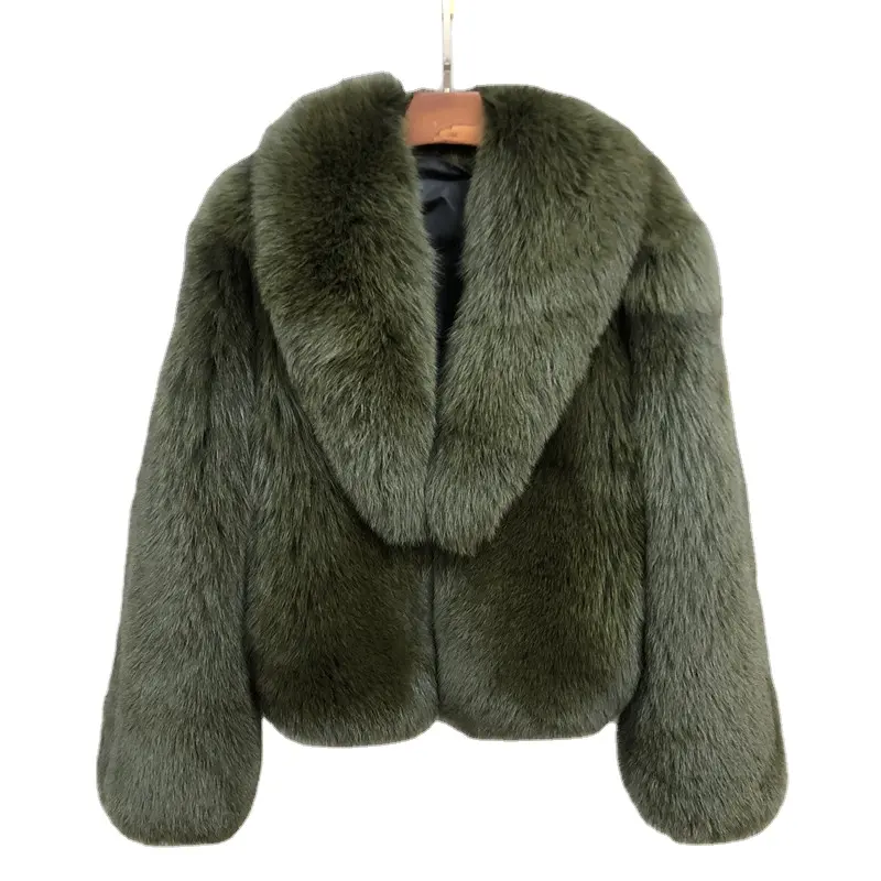 Custom Winter Warm Fur Jacket Men Luxury Fluffy Fur Real Fox Mens Fur Collar Coats