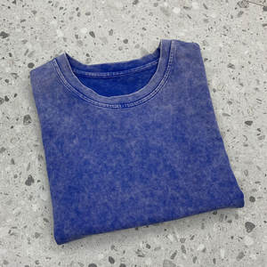 T-shirts délavés surdimensionnés à col rond Hip Hop vintage pour hommes Design personnalisé T-shirt délavé à l'acide 100% coton vierge lourd - Product Image 6