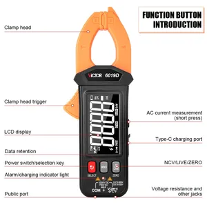 Multimètre numérique mini AC à pince rechargeable <span class=keywords><strong>Victor</strong></span> RuoShui 6019D/<span class=keywords><strong>E</strong></span>, grand écran, affichage inversé, 5999 points, plage automatique, 200A - Product Image 4