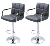 Chaise de bar pivotante à dossier ergonomique en cuir avec repose-pieds, réglable en hauteur, tabouret de bar, chaise haute - Meilleures ventes