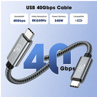 Câble USB4 Type C vers C 40 Gbps 8K 60 Hz 240 W PD Charge Rapide USB4.0 pour Thunderbolt 3 4 Câble de Données USB