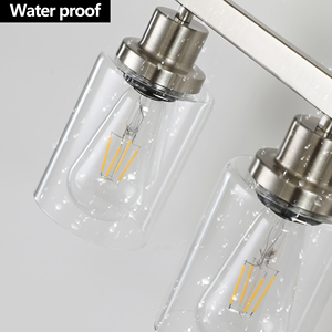 Lampe <span class=keywords><strong>de</strong></span> courtoisie moderne à 5 lumières en nickel brossé <span class=keywords><strong>avec</strong></span> abat-jour en verre transparent <span class=keywords><strong>Luminaire</strong></span> mural contemporain pour <span class=keywords><strong>salle</strong></span> <span class=keywords><strong>de</strong></span> <span class=keywords><strong>bain</strong></span> et lampes à <span class=keywords><strong>miroir</strong></span> - Product Image 5