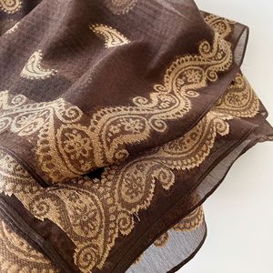 Women Paisley Hollow Out Headscarf, 90cm Lightweight Breathable Fashion <b>Square</b> <b>Scarf</b> - Product Image 3