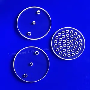 Customized Quartz Glass Disc Wafer Laser Drilled Quartz Plate