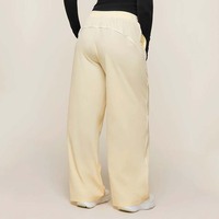 Pantalon de sport pour femme à logo personnalisé, séchage rapide, taille mi-haute, color block, coupe oversize, jambe large, extensible dans les 4 sens, pour entraînement, course et activités de plein air