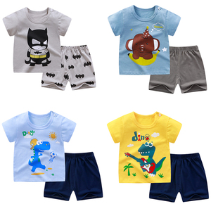 Ensemble de vêtements pour bébé garçon, été, 2 pièces, décontracté, 100% coton respirant, t-shirt à manches courtes - Product Image 1