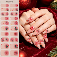Autocollants semi-durcis pour ongles de Noël RTS, 20 pièces, motif arbre et cloche, couverture complète pour salon de manucure, autocollants semi-durcis en gel pour ongles de Noël