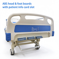 Lit d'hôpital manuel à 3 manivelles E-BC005, hauteur réglable, avec levage des pieds et du dossier, accessoires optionnels pour la tête et les pieds du lit en ABS
