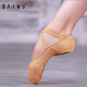 Chaussons de <span class=keywords><strong>danse</strong></span> en toile Baiwu à semelle <span class=keywords><strong>souple</strong></span> pour filles et femmes, avec bande élastique, pour l'entraînement de ballet - Product Image 5