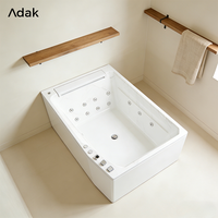 Baignoire de massage rectangulaire d'intérieur, autoportante, portable, en acrylique, avec drain, écologique, garantie 5 ans, facile à nettoyer, profonde