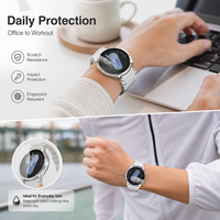 Film intégré en PC mat, couverture intégrale anti-rayures pour Samsung Galaxy Watch 7 6 5 FE 40 44 mm, coque de montre intelligente facile à poser
