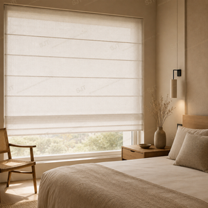 Stores romains filtrants la lumière et offrant l'intimité en 3 couleurs neutres avec tissu en polyester pour les projets de fenêtres résidentielles en gros et l'approvisionnement B2B - Product Image 2