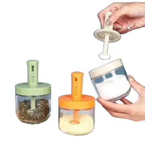 Vendita calda cucina telescopica cucchiaio di vetro vasetto condimento per uso domestico bottiglia di spezie a prova di umidità