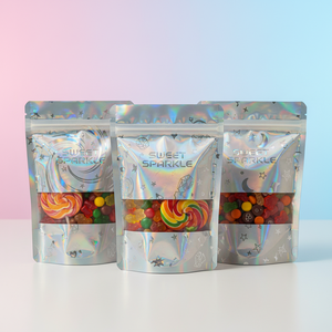 Bolsa Vegana de Wintergreen Mint VMPET con Cierre Hermético, Barrera de Luz, para <span class=keywords><strong>Restaurante</strong></span>, 1 lb, Libre de BPA, Tipo Stand-up - Product Image 1