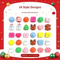 Calendrier de l'Avent de Noël en caoutchouc, boîte mystère, sans pression sur les stocks, avec petits jouets mignons, surprise de grande valeur et jouets anti-stress