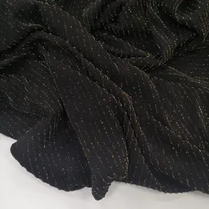 F-295 90 nylon 5 metallic 5 spandex jacquard lurex gold silver knitted fabric for Apparel