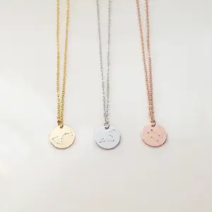 925 Sterling Silver Horoscope Zodiac Pendant Necklace Designer Costume Jewelry