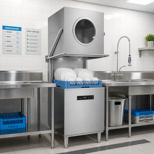Lave-vaisselle industriel à haute efficacité, cycle de lavage rapide en 45 secondes, lave-vaisselle électrique professionnel pour hôtel, cantine - Product Image 1