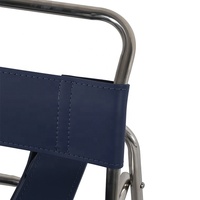 Milieu du siècle moderne Bauhaus loisirs Style selle en cuir en acier inoxydable fauteuil tubulaire chaise longue