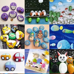 หินธรรมชาติพื้นผิวเรียบหินไม่ขัดสีสำหรับงานจิตรกรรมศิลปะแบบทำมือโครงการงานฝีมือก้อนกรวดแบบจำนวนมาก - Product Image 4