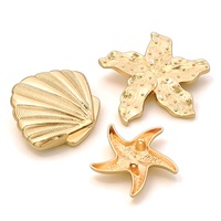 Kancing Glory Button Kustom dari Paduan Seng dengan Lapisan Ramah Lingkungan, Bentuk Kustom & Desain Kerang Emas untuk Pakaian