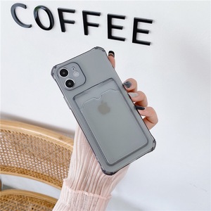 Custodia per telefono <span class=keywords><strong>trasparente</strong></span> antiurto per porta carte di credito di moda per <span class=keywords><strong>Samsung</strong></span> <span class=keywords><strong>S21</strong></span> S20 iPhone 13 12 11 <span class=keywords><strong>Cover</strong></span> in Silicone TPU <span class=keywords><strong>trasparente</strong></span> - Product Image 6