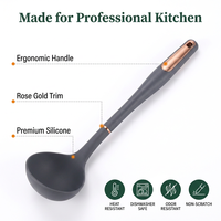 Louche de cuisine en silicone sans BPA, résistante à la chaleur, OEM ODM, 446 ° Cuillères à soupe antiadhésives pour soupes, ragoûts et sauces