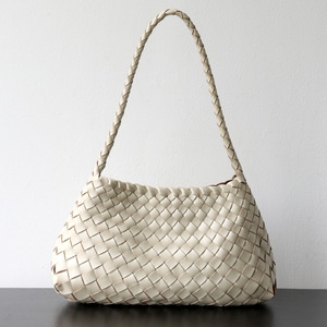 Sac de luxe artisanal en cuir pleine fleur tressé, style rétro français, sac à main en cuir véritable, sac à bandoulière sous le bras - Product Image 5